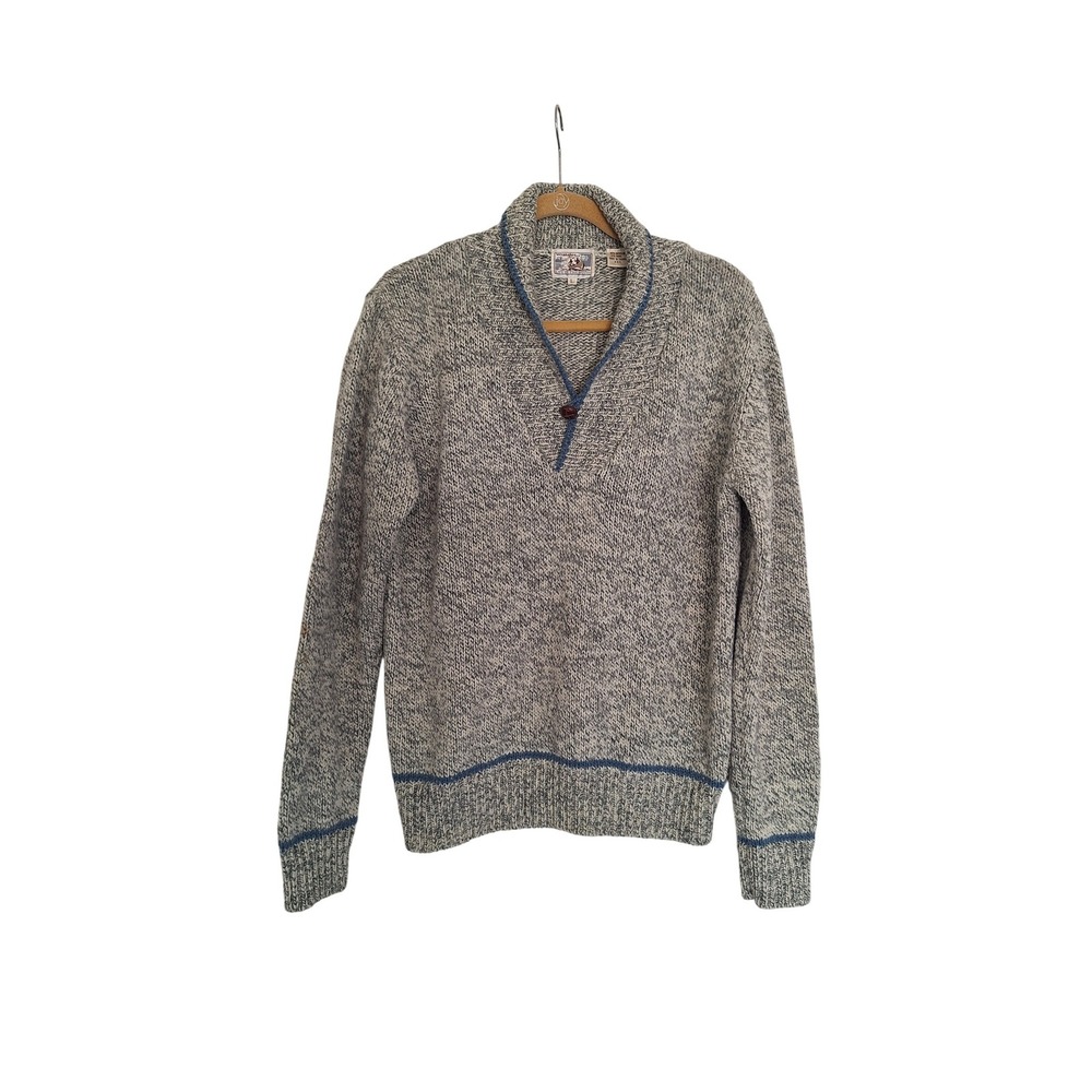 Wrangler Life in the Woods Vintage Shawl Collar Wool Blend Marled Sweater Mens L